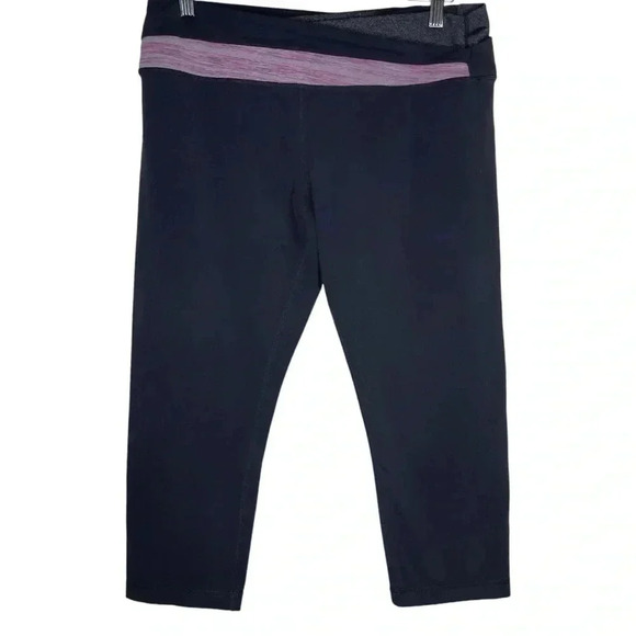 Lululemon Wunder Under Criss Cross Waist Crop Straight Leg  Pant Size 12 - Picture 1 of 6